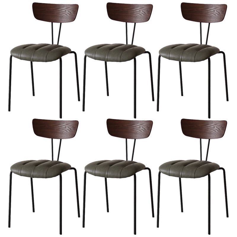 Chaise latérale de finition mate en métal de style industriel, chaise latérale à dossier ouvert pour salle à manger
