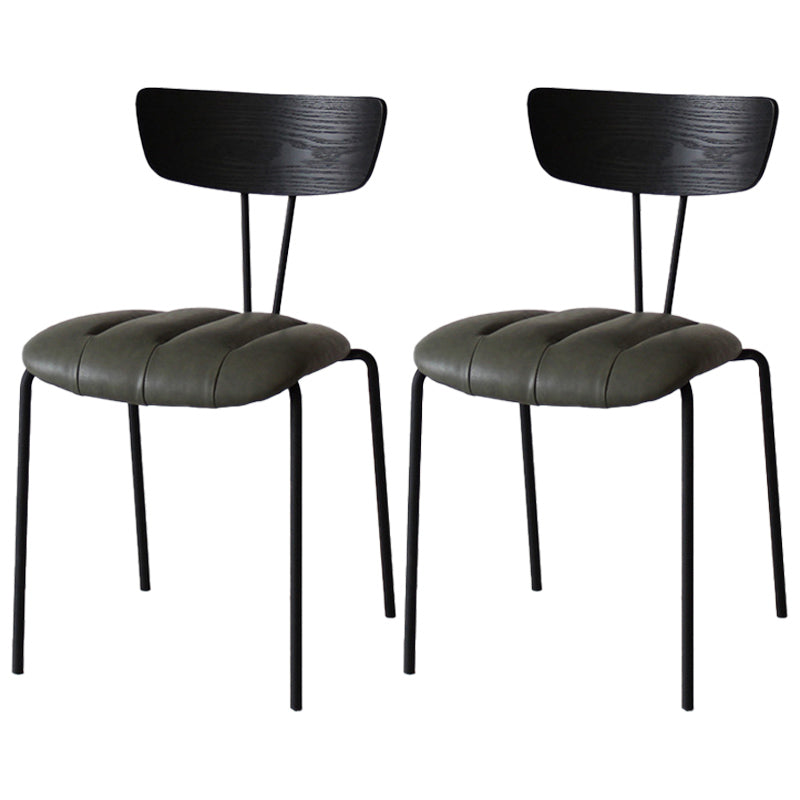 Chaise latérale de finition mate en métal de style industriel, chaise latérale à dossier ouvert pour salle à manger