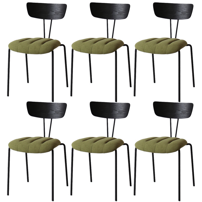 Chaise latérale de finition mate en métal de style industriel, chaise latérale à dossier ouvert pour salle à manger