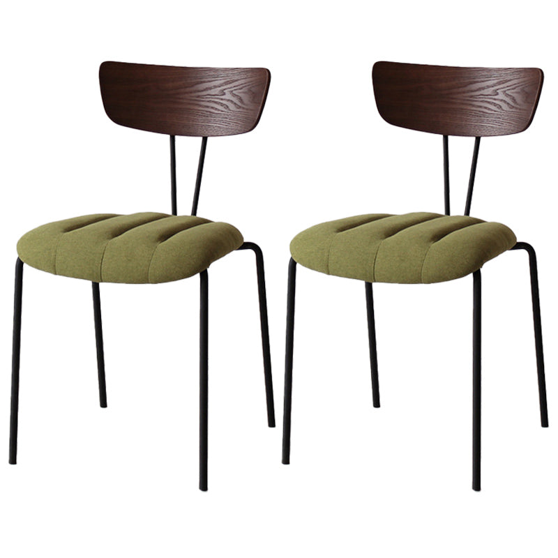 Chaise latérale de finition mate en métal de style industriel, chaise latérale à dossier ouvert pour salle à manger
