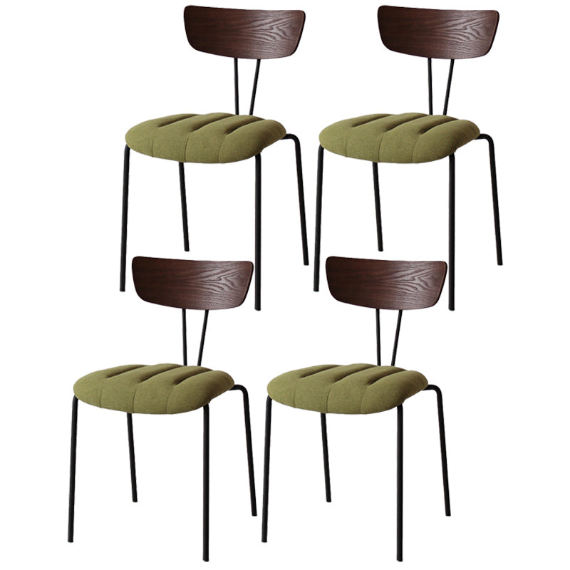 Chaise latérale de finition mate en métal de style industriel, chaise latérale à dossier ouvert pour salle à manger