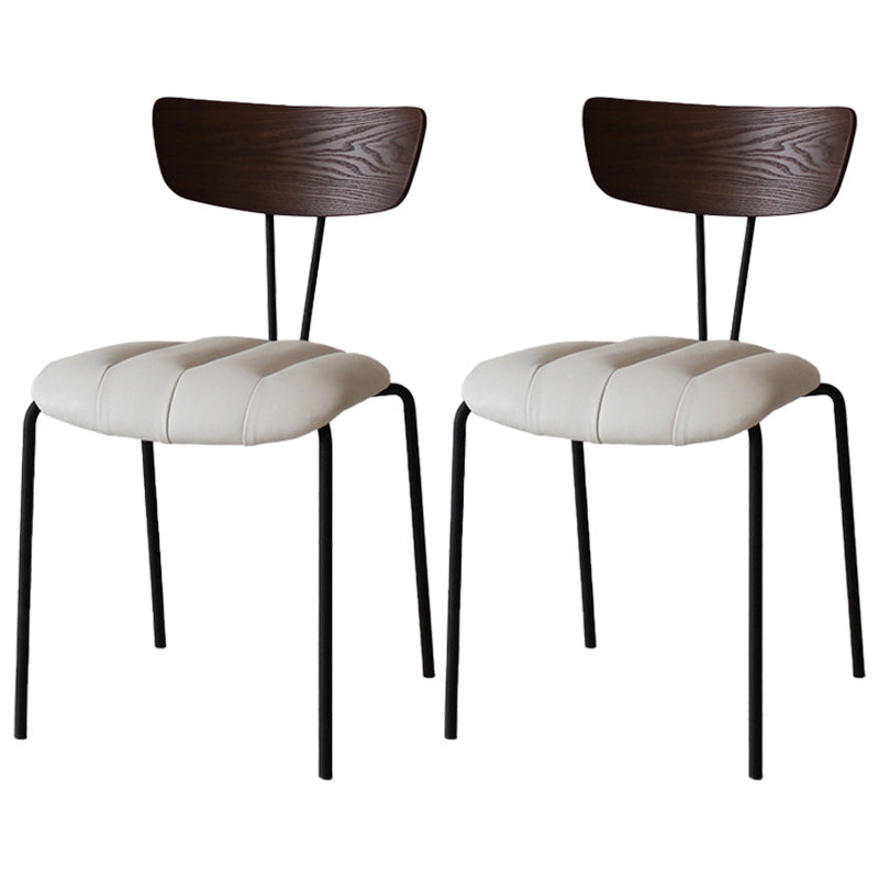 Chaise latérale de finition mate en métal de style industriel, chaise latérale à dossier ouvert pour salle à manger