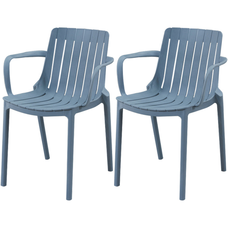 Scandinavian Kitchen Arm Chair Indoor Slat Back Plastic Dining Room Chair