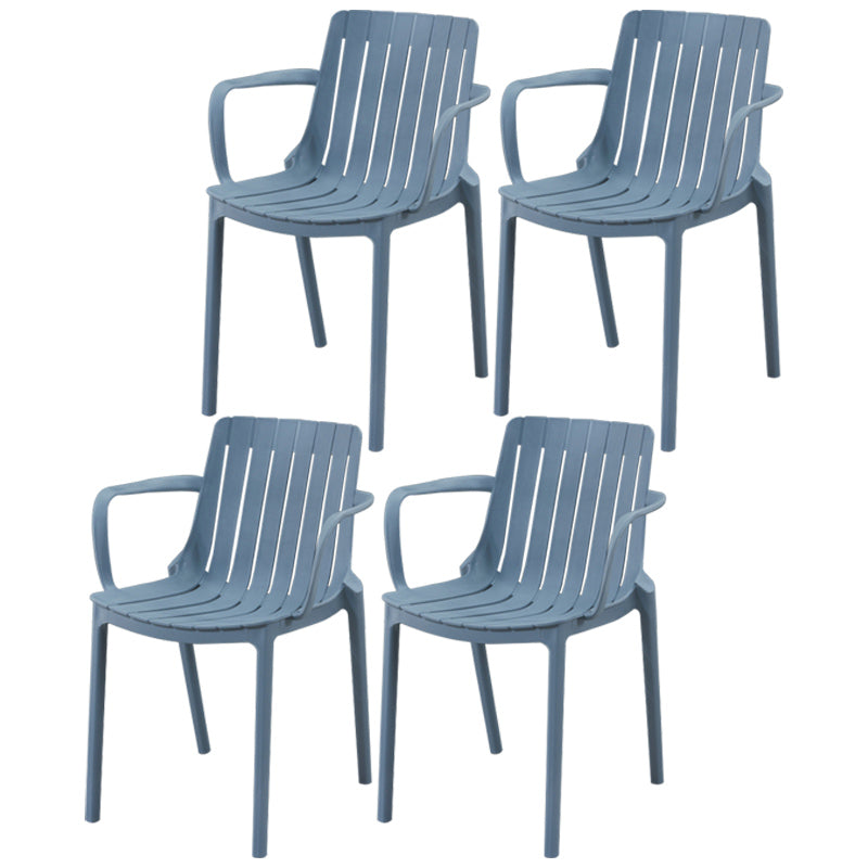 Scandinavian Kitchen Arm Chair Indoor Slat Back Plastic Dining Room Chair