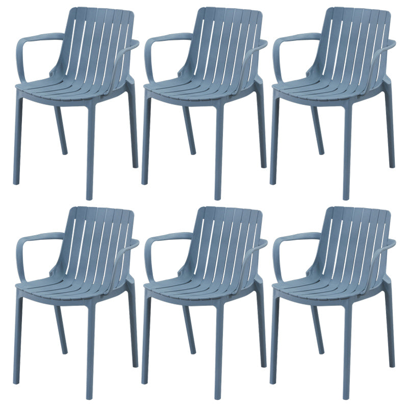 Scandinavian Kitchen Arm Chair Indoor Slat Back Plastic Dining Room Chair