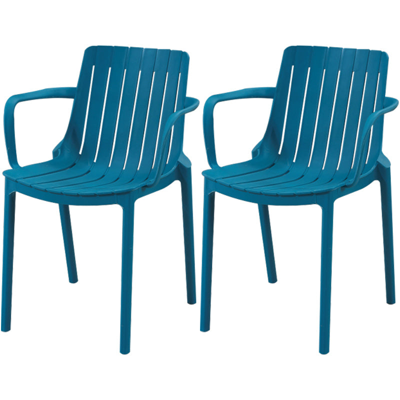 Scandinavian Kitchen Arm Chair Indoor Slat Back Plastic Dining Room Chair