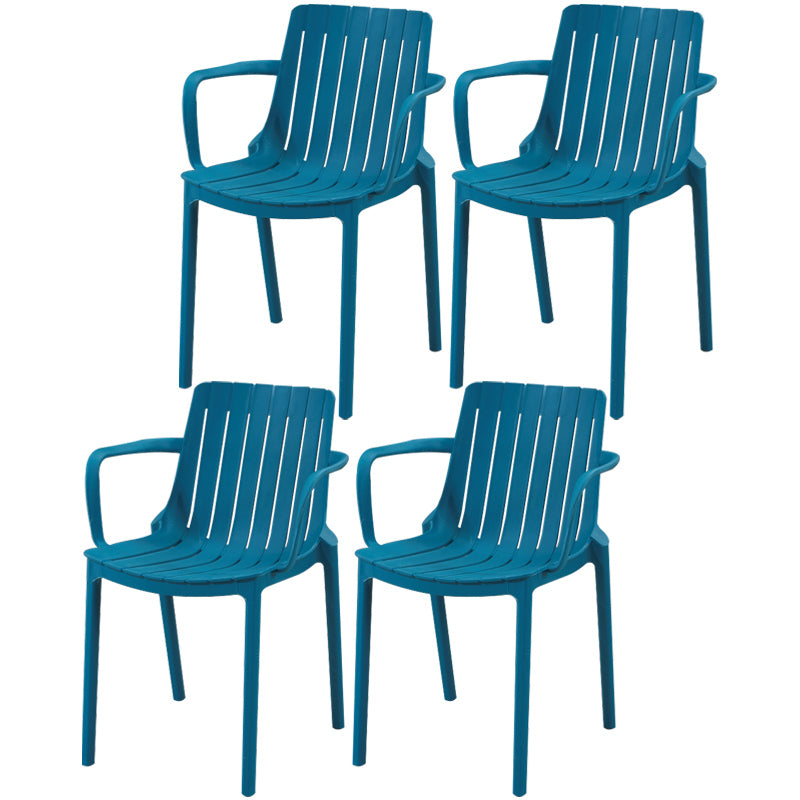 Scandinavian Kitchen Arm Chair Indoor Slat Back Plastic Dining Room Chair