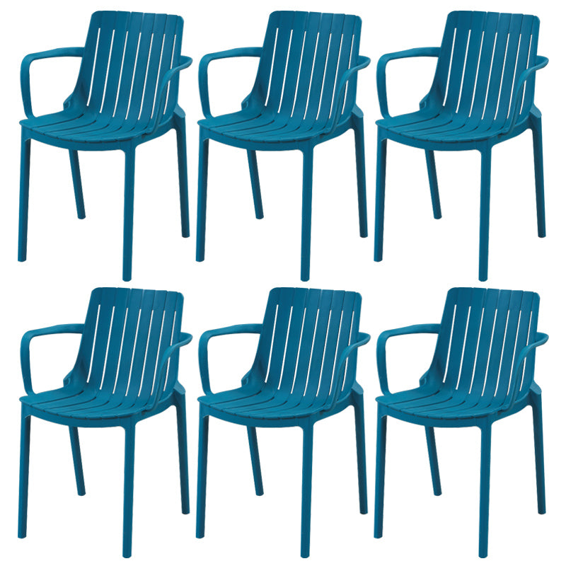 Scandinavian Kitchen Arm Chair Indoor Slat Back Plastic Dining Room Chair