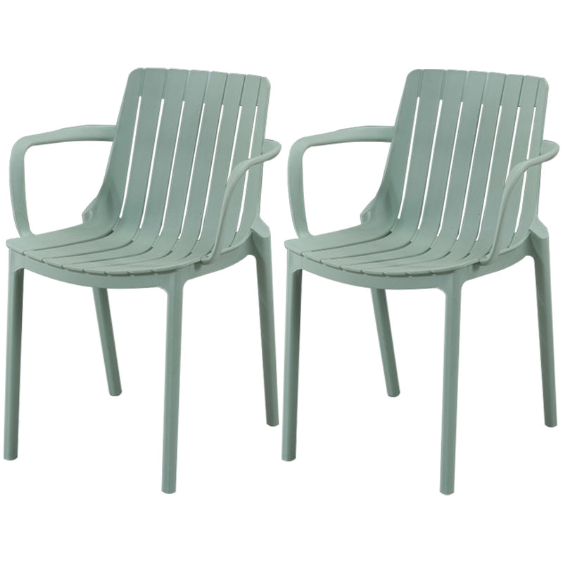 Scandinavian Kitchen Arm Chair Indoor Slat Back Plastic Dining Room Chair