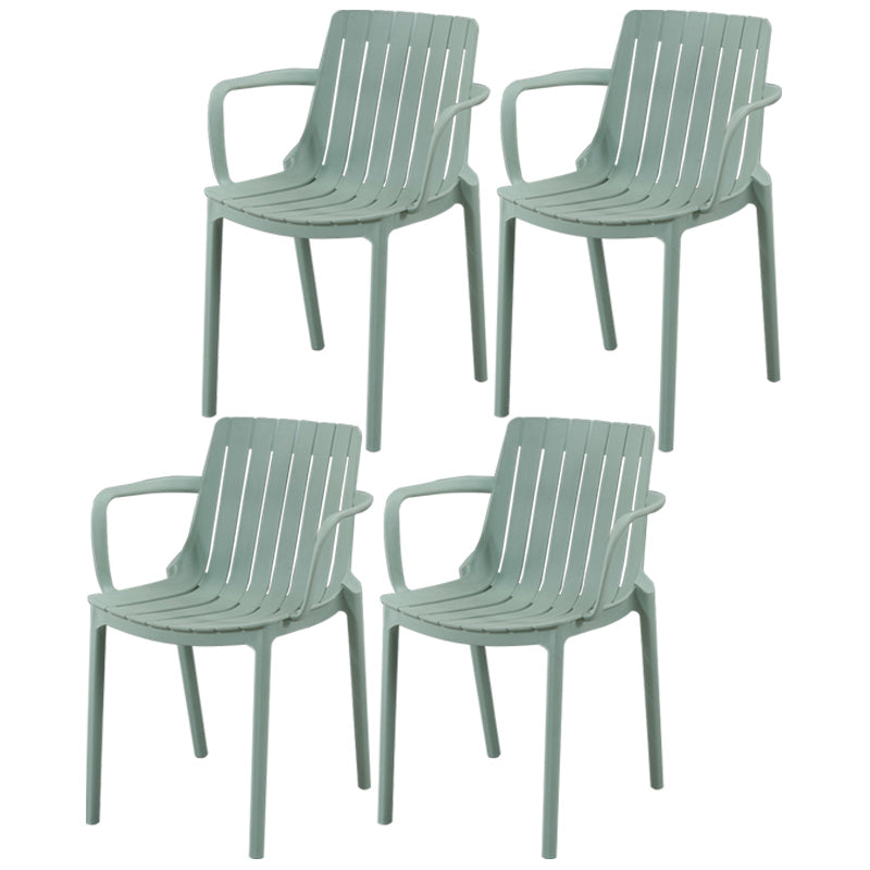 Scandinavian Kitchen Arm Chair Indoor Slat Back Plastic Dining Room Chair