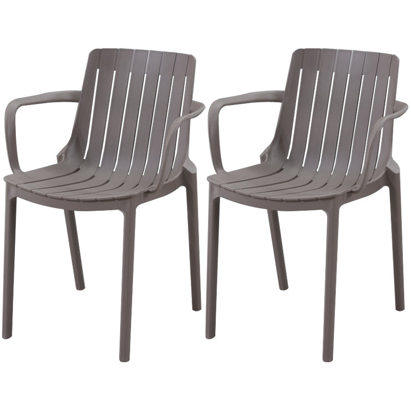 Scandinavian Kitchen Arm Chair Indoor Slat Back Plastic Dining Room Chair