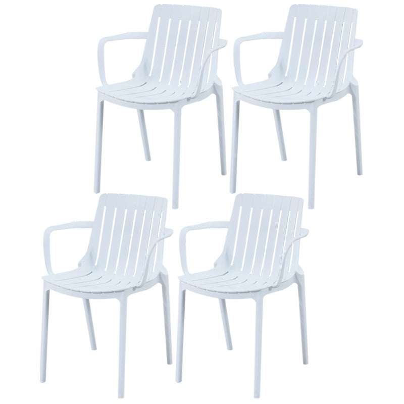 Scandinavian Kitchen Arm Chair Indoor Slat Back Plastic Dining Room Chair