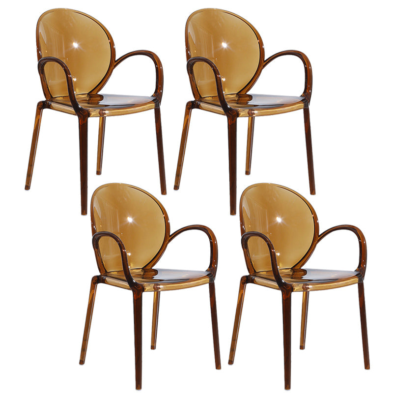 Chaise latérale arrière solide en plastique transparent moderne 34" H dinant la chaise pour le restaurant