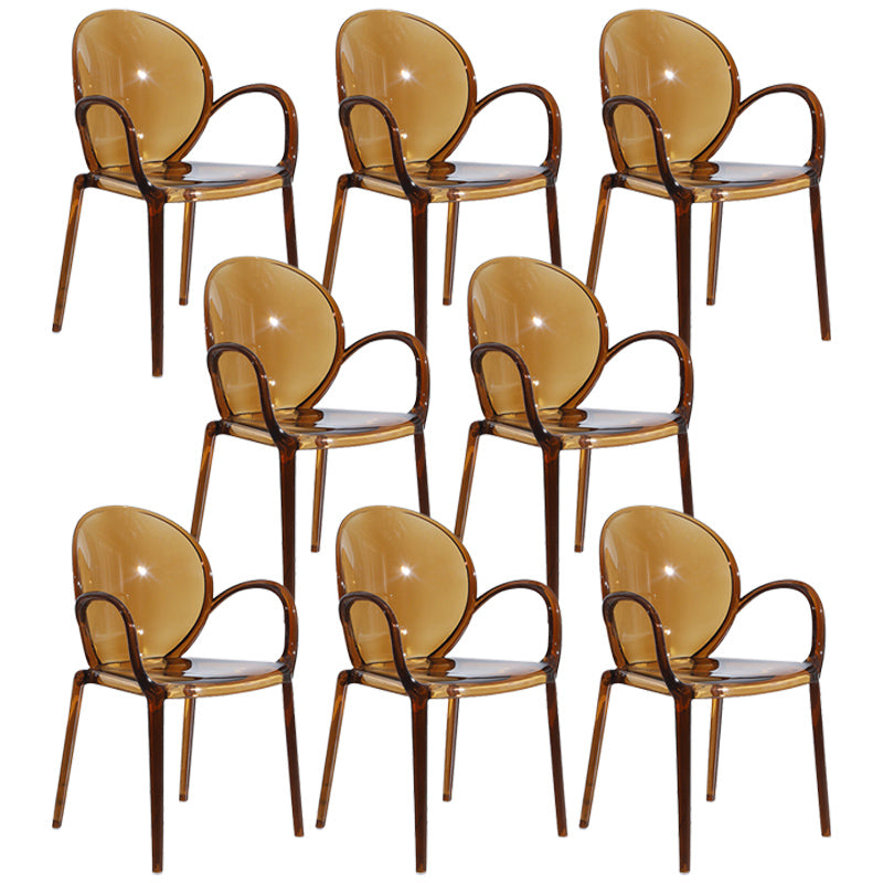 Modern Transparent Plastic Solid Back Side Chair 34"H Dining Chair for Restaurant