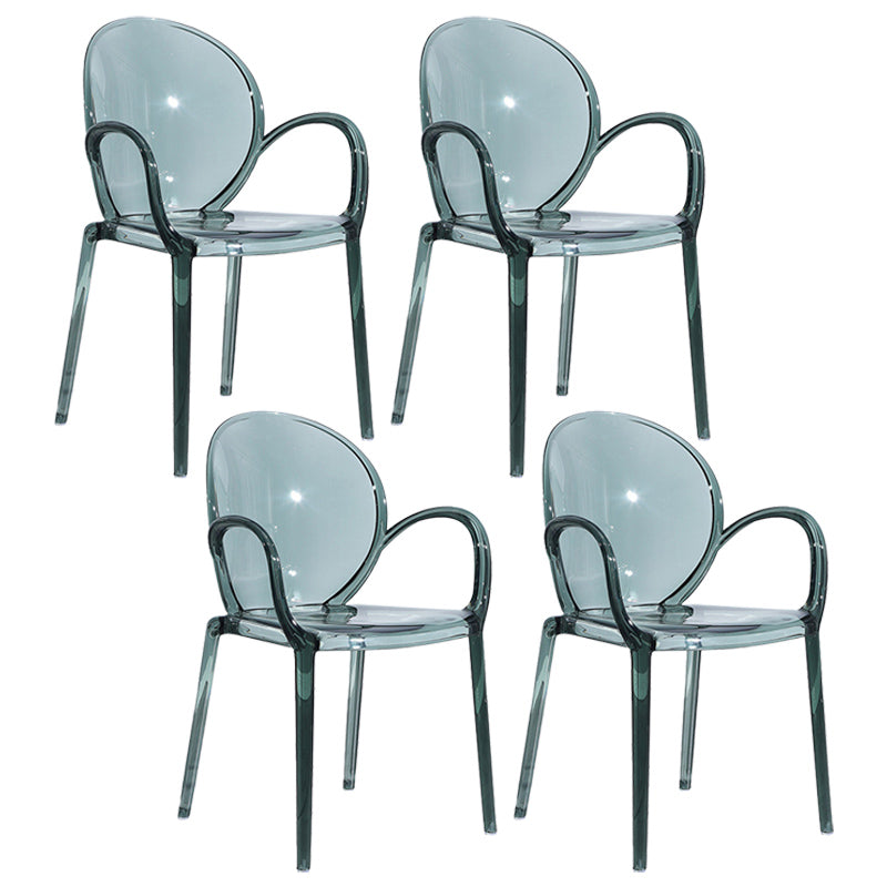 Chaise latérale arrière solide en plastique transparent moderne 34" H dinant la chaise pour le restaurant
