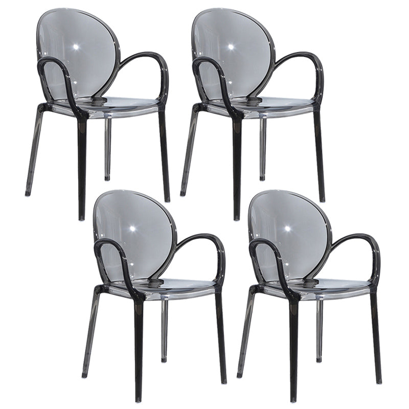 Chaise latérale arrière solide en plastique transparent moderne 34" H dinant la chaise pour le restaurant