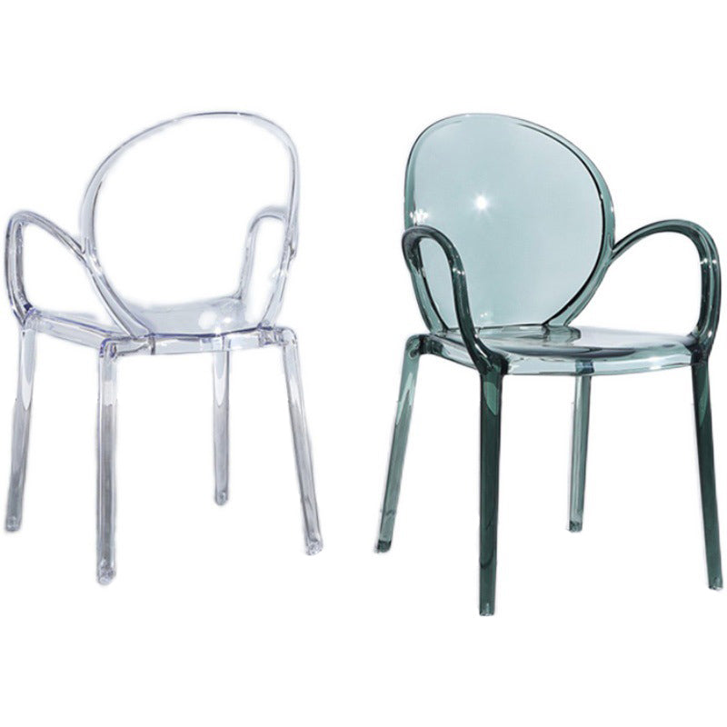 Modern Transparent Plastic Solid Back Side Chair 34"H Dining Chair for Restaurant