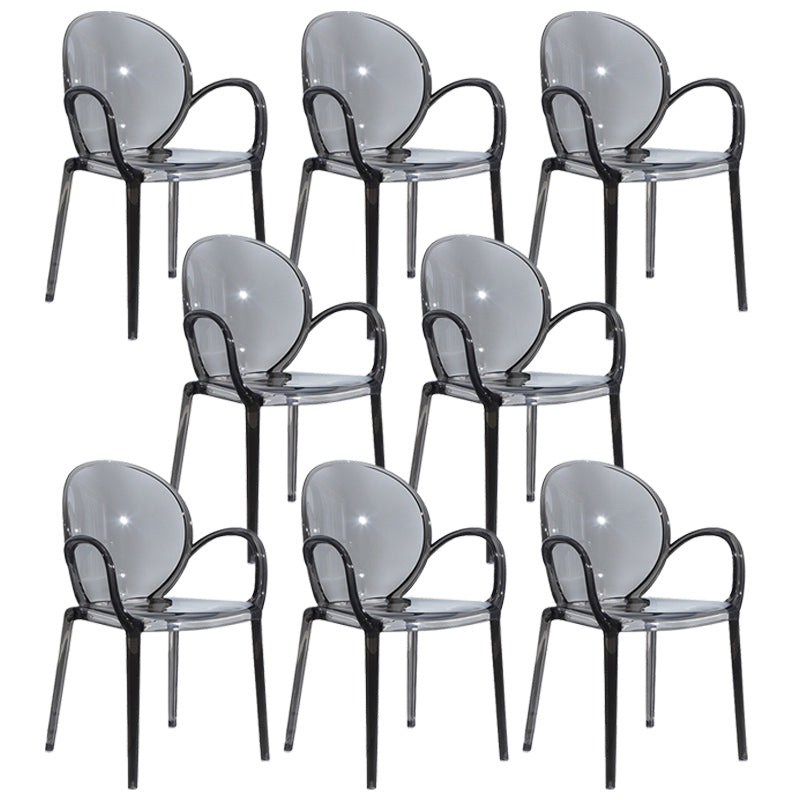Modern Transparent Plastic Solid Back Side Chair 34"H Dining Chair for Restaurant