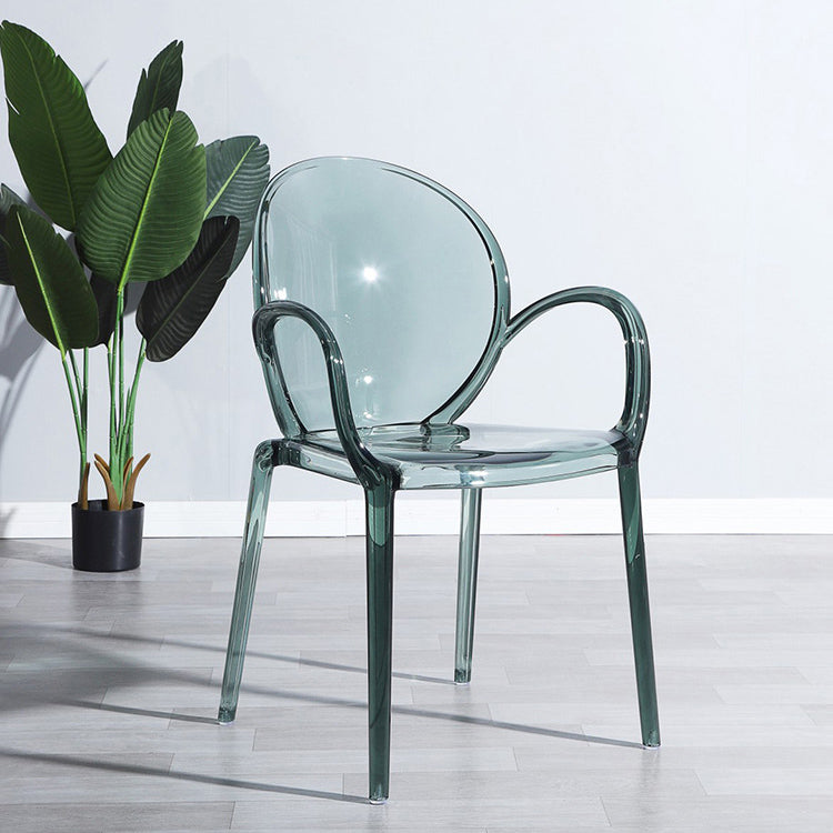 Modern Transparent Plastic Solid Back Side Chair 34"H Dining Chair for Restaurant