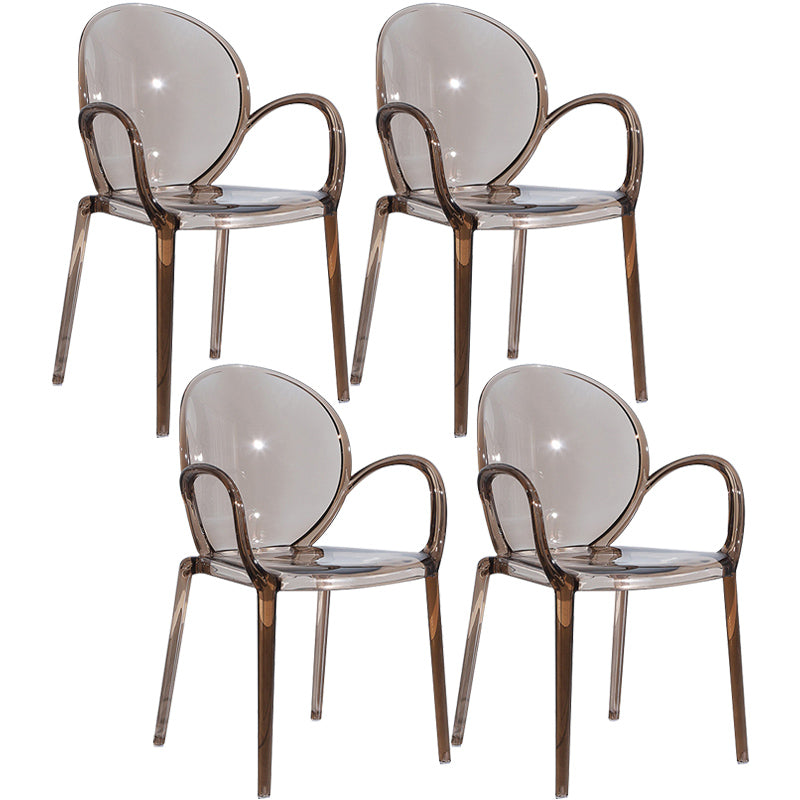 Modern Transparent Plastic Solid Back Side Chair 34"H Dining Chair for Restaurant
