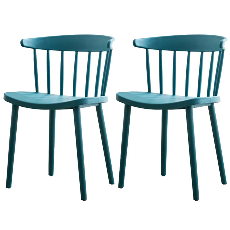 Scandinavian Style Plastic Dining Armless Chair Windsor Back Side Chair for Home Use
