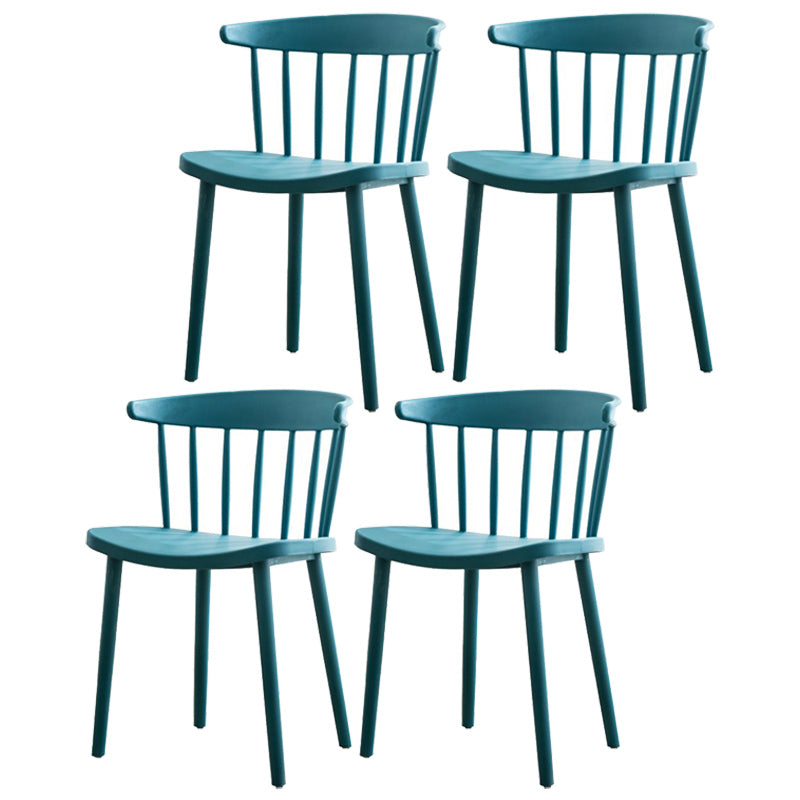 Scandinavian Style Plastic Dining Armless Chair Windsor Back Side Chair for Home Use