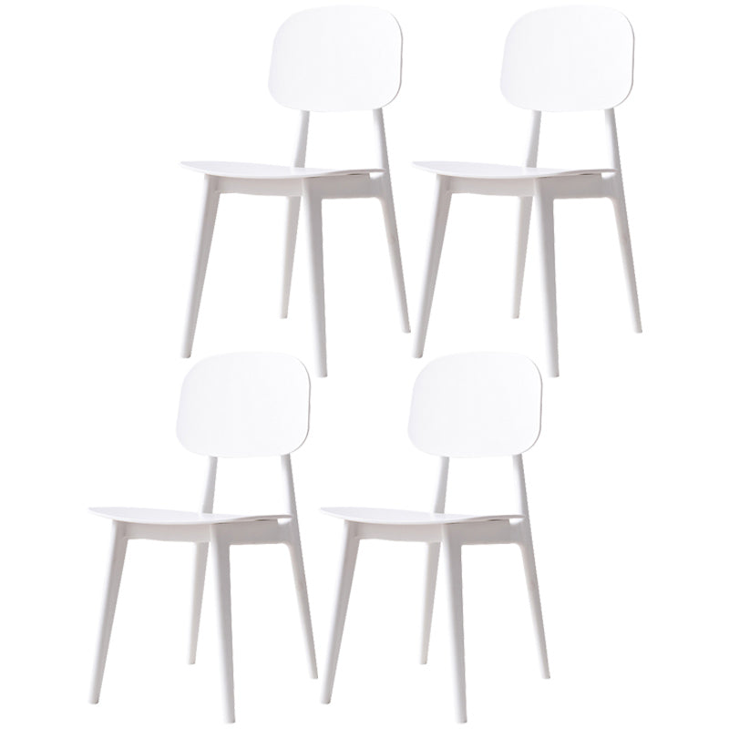 Scandinavian Style Plastic Dining Armless Chair Windsor Back Side Chair for Home Use