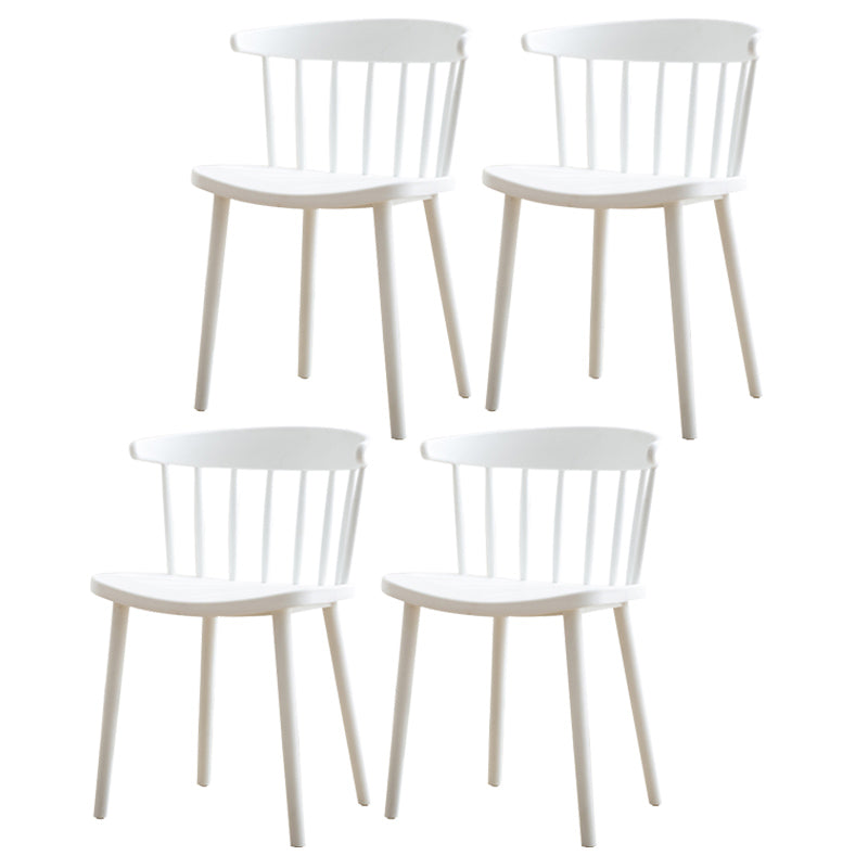 Scandinavian Style Plastic Dining Armless Chair Windsor Back Side Chair for Home Use