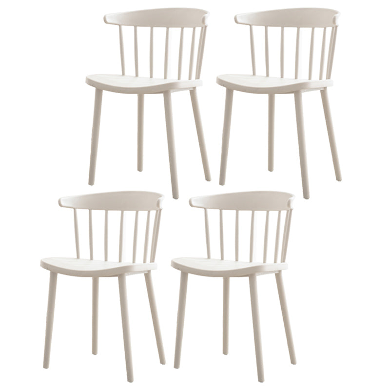 Scandinavian Style Plastic Dining Armless Chair Windsor Back Side Chair for Home Use