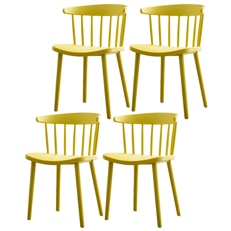 Scandinavian Style Plastic Dining Armless Chair Windsor Back Side Chair for Home Use