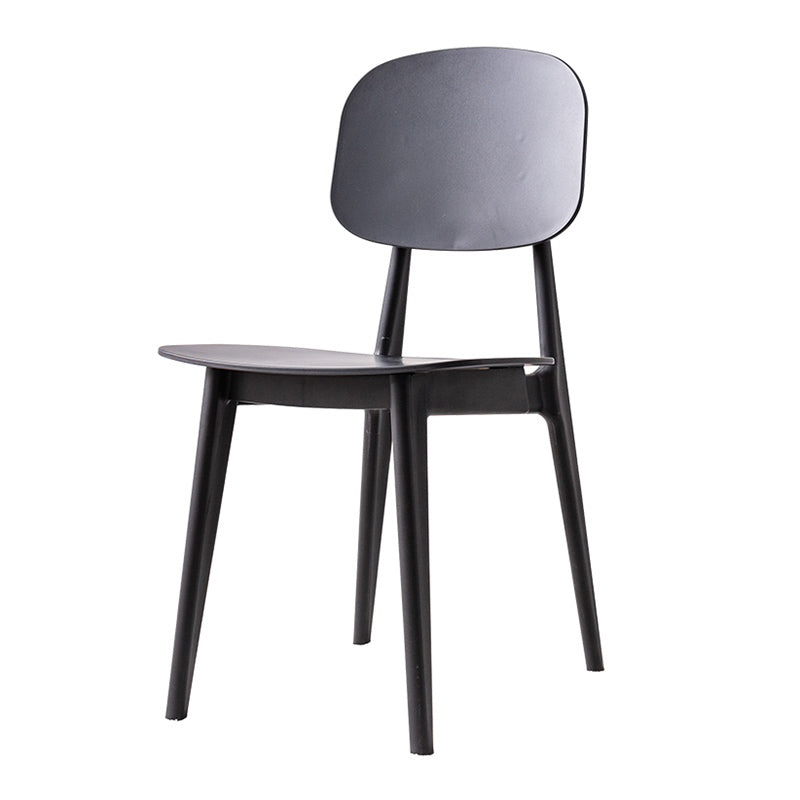 Scandinavian Style Plastic Dining Armless Chair Windsor Back Side Chair for Home Use