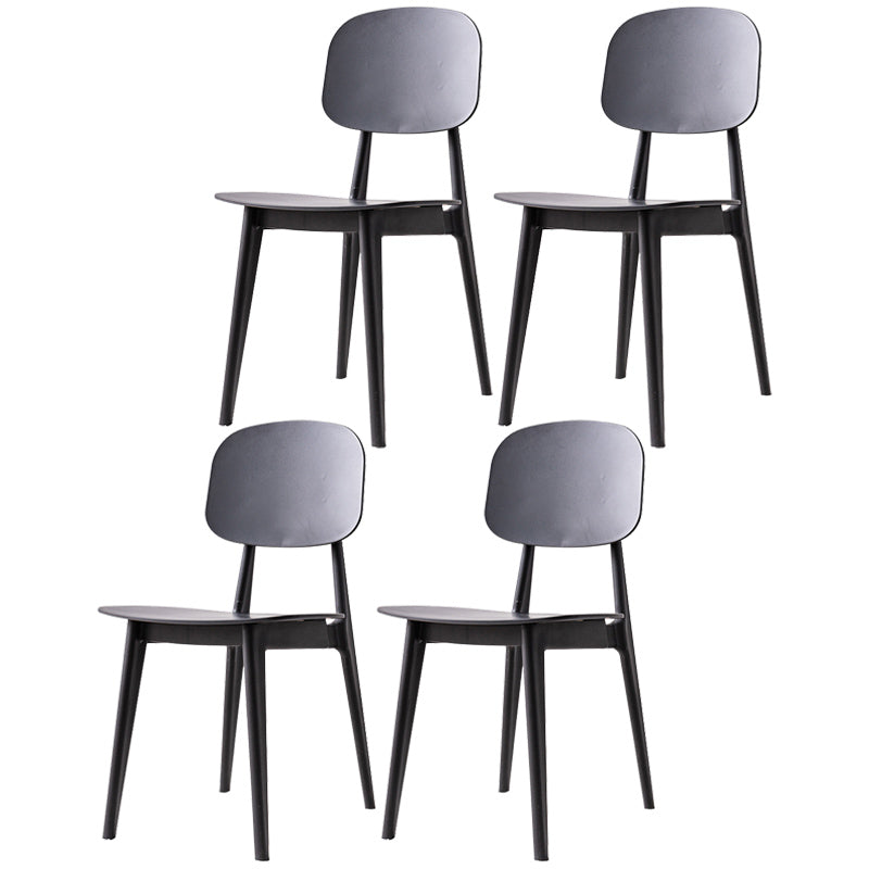 Scandinavian Style Plastic Dining Armless Chair Windsor Back Side Chair for Home Use