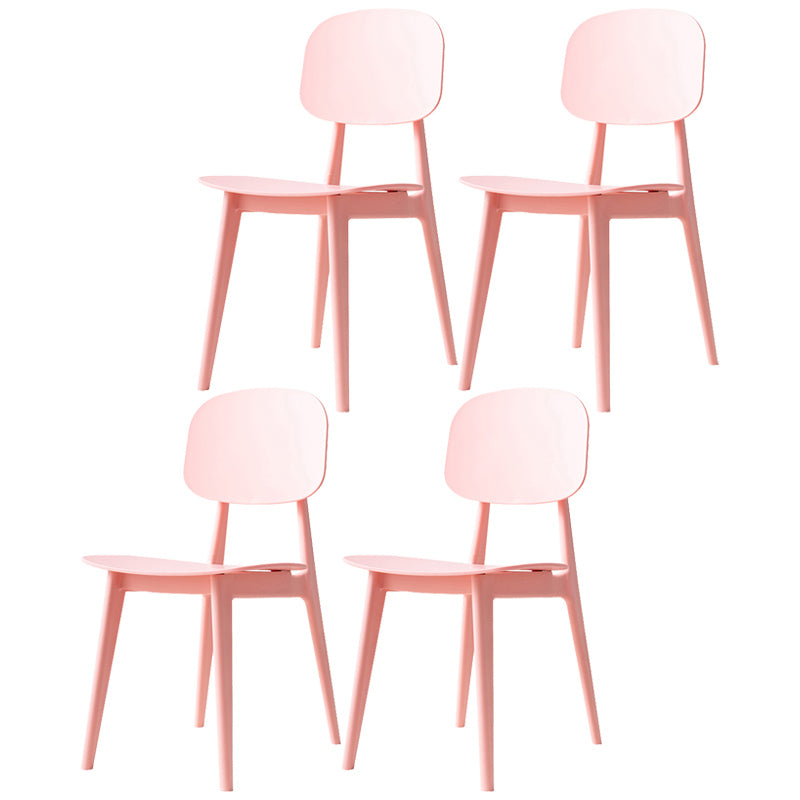 Scandinavian Style Plastic Dining Armless Chair Windsor Back Side Chair for Home Use