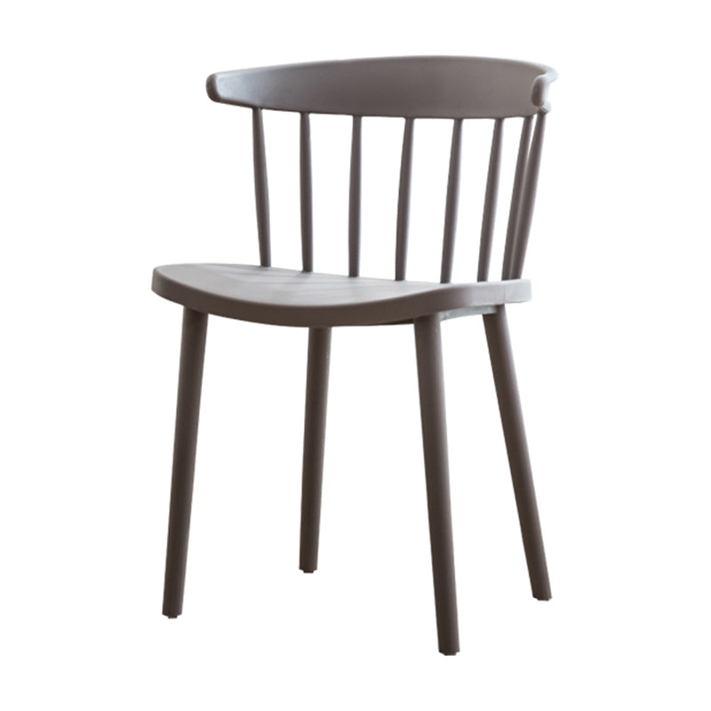 Scandinavian Style Plastic Dining Armless Chair Windsor Back Side Chair for Home Use