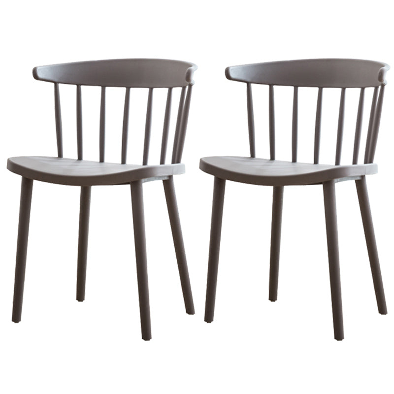 Scandinavian Style Plastic Dining Armless Chair Windsor Back Side Chair for Home Use