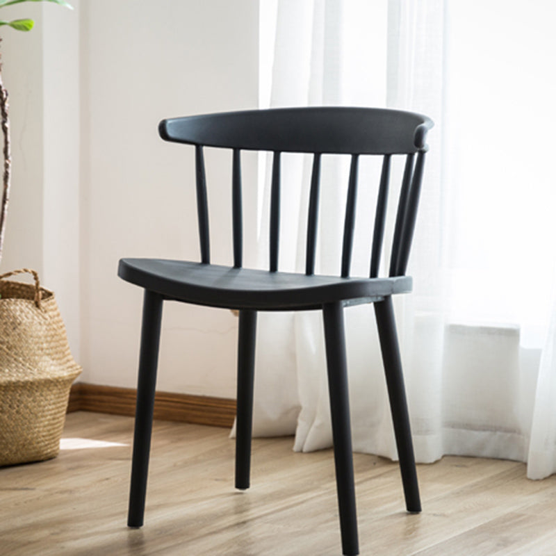 Chaise de salle à manger en plastique de Style scandinave, sans accoudoirs, chaise latérale à dossier Windsor pour usage domestique