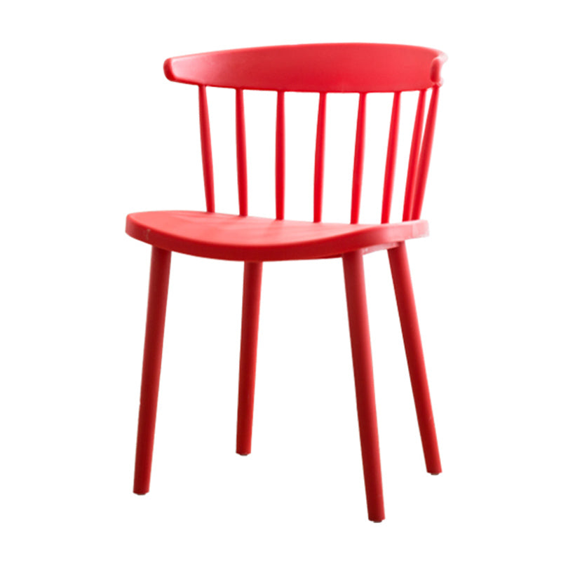 Scandinavian Style Plastic Dining Armless Chair Windsor Back Side Chair for Home Use