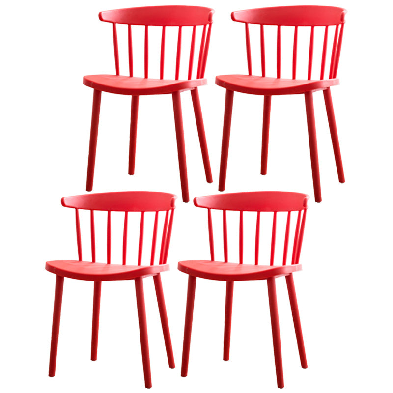 Scandinavian Style Plastic Dining Armless Chair Windsor Back Side Chair for Home Use