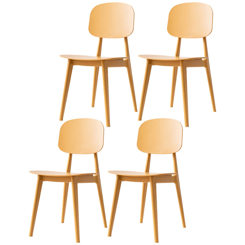 Scandinavian Style Plastic Dining Armless Chair Windsor Back Side Chair for Home Use