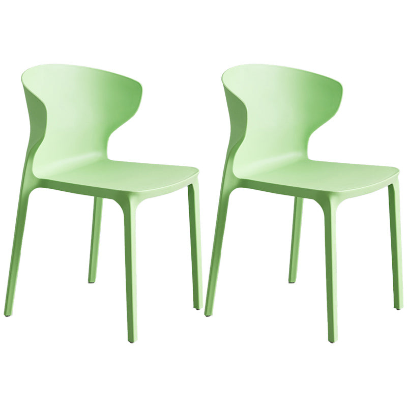 Scandinavian Style Plastic Dining Armless Chair Solid Back Side Chairs for Home Use
