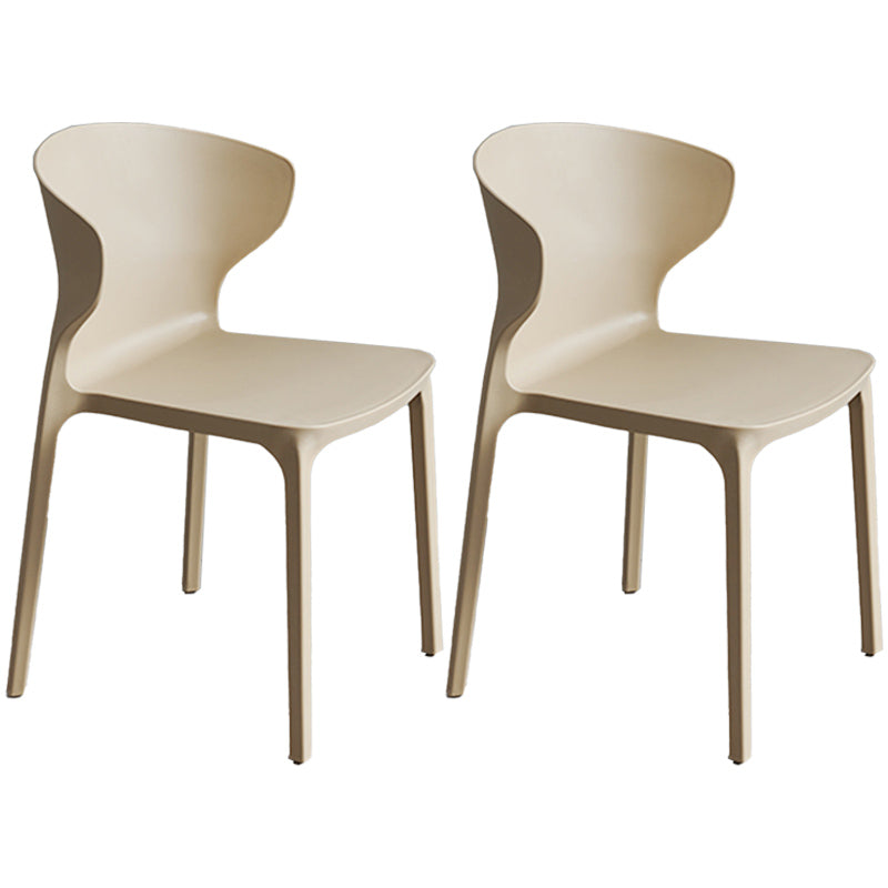 Chaise de salle à manger en plastique de Style scandinave, sans accoudoirs, à dossier solide, pour usage domestique