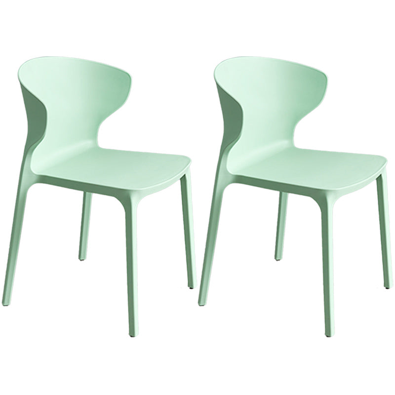 Chaise de salle à manger en plastique de Style scandinave, sans accoudoirs, à dossier solide, pour usage domestique