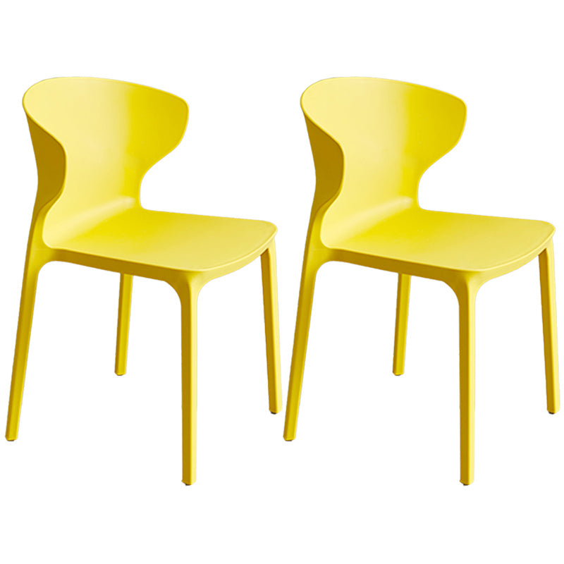Chaise de salle à manger en plastique de Style scandinave, sans accoudoirs, à dossier solide, pour usage domestique