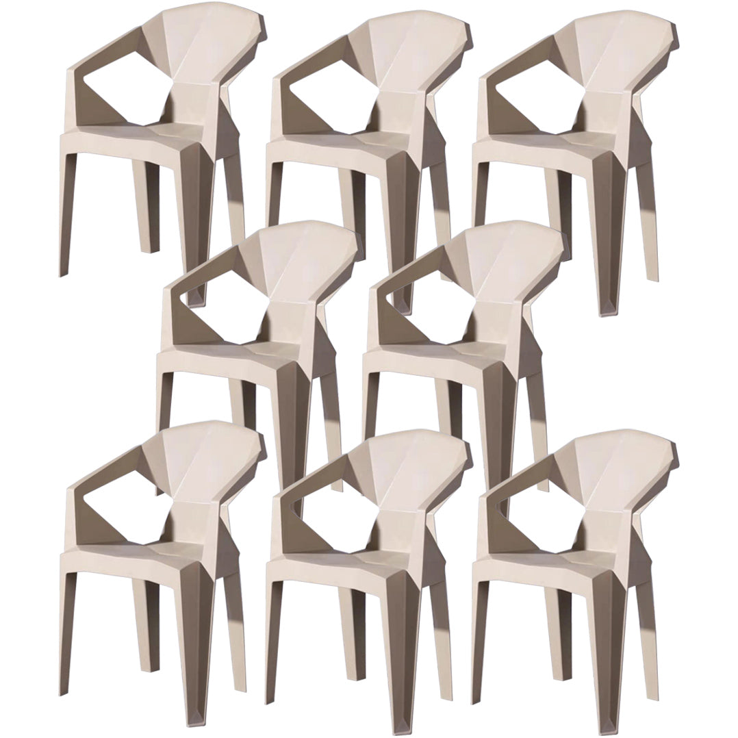 Fauteuil de salle à manger scandinave en plastique, chaise latérale à dossier solide pour usage domestique