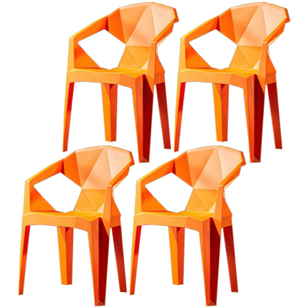 Fauteuil de salle à manger scandinave en plastique, chaise latérale à dossier solide pour usage domestique