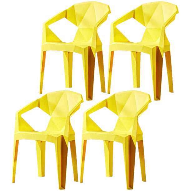 Fauteuil de salle à manger scandinave en plastique, chaise latérale à dossier solide pour usage domestique