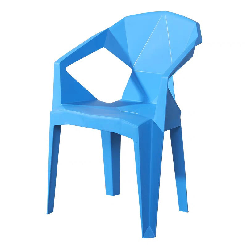 Fauteuil de salle à manger scandinave en plastique, chaise latérale à dossier solide pour usage domestique