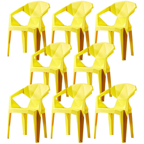 Fauteuil de salle à manger scandinave en plastique, chaise latérale à dossier solide pour usage domestique