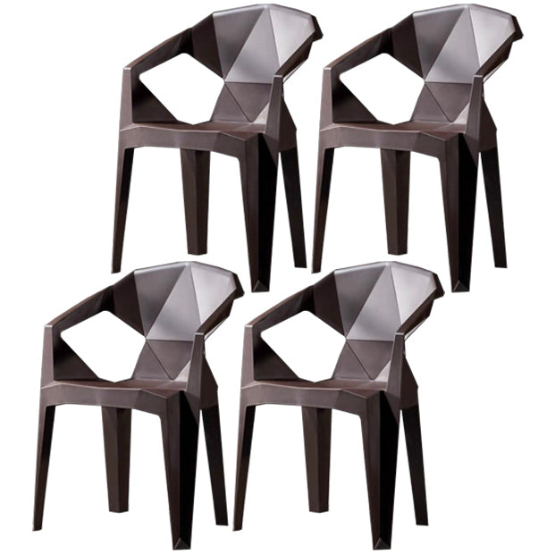 Fauteuil de salle à manger scandinave en plastique, chaise latérale à dossier solide pour usage domestique