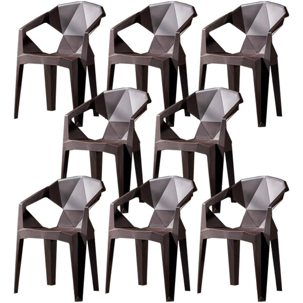 Fauteuil de salle à manger scandinave en plastique, chaise latérale à dossier solide pour usage domestique